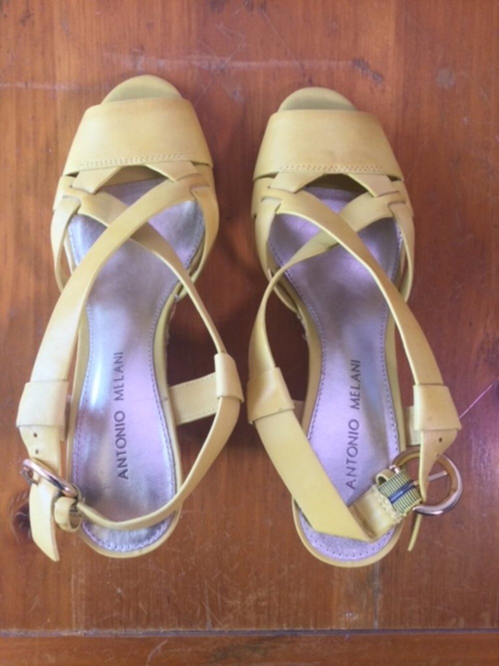 Antonio Melani Yellow Espadrille Wedge Sandals Women's 7.5
